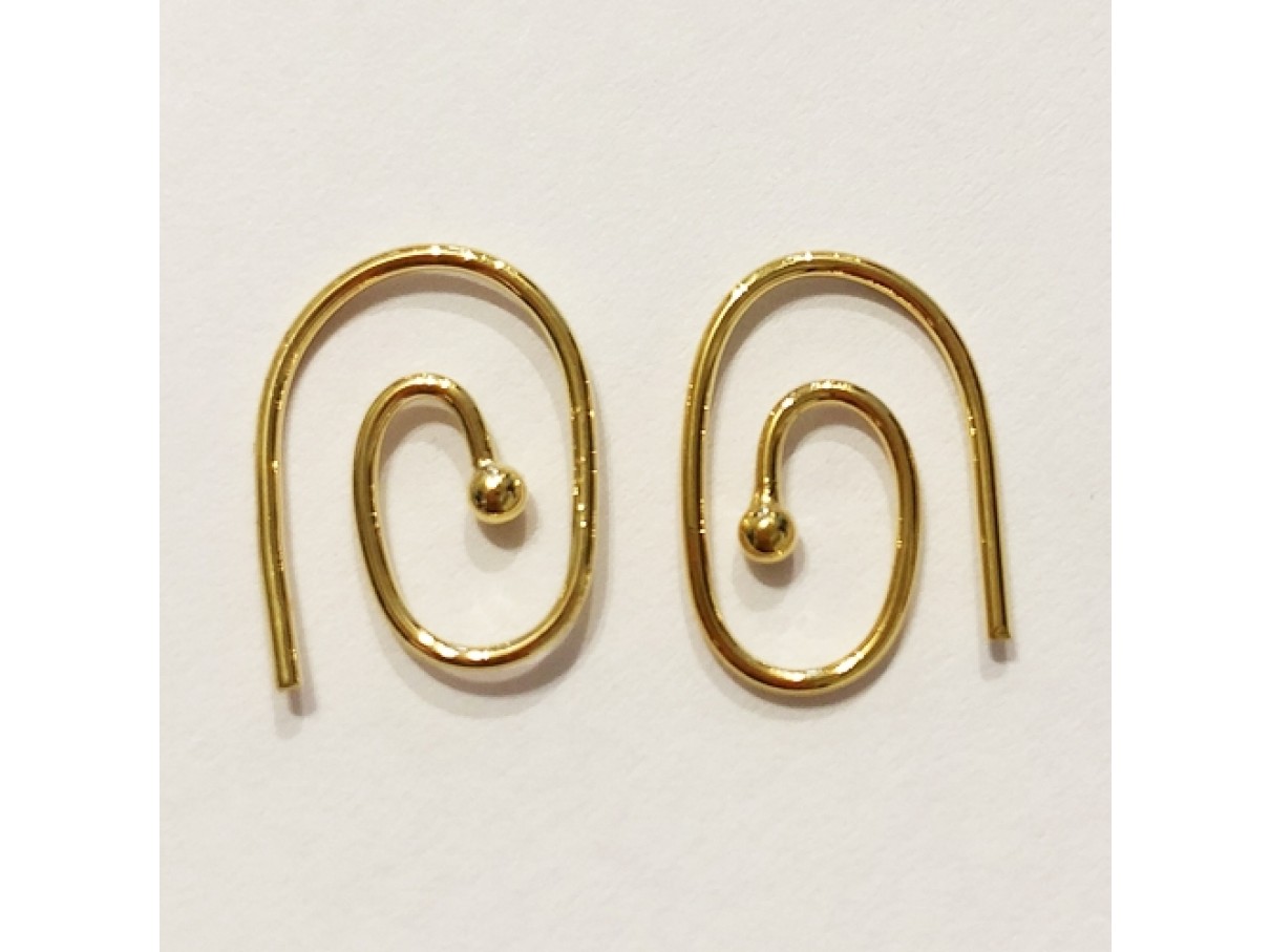 Guldbelagte spiral øreringe, 3 par