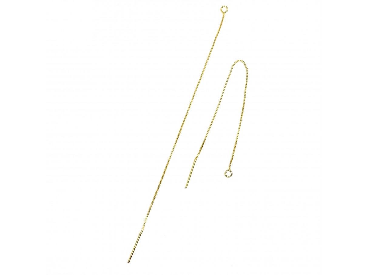 105mm ørekæder, kæde øreringe, ægte guldbelagte, pr par