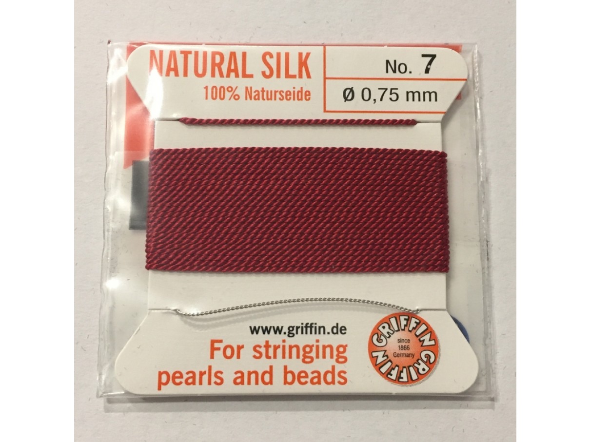 Silke snor 0,75mm, 2m Granat rød