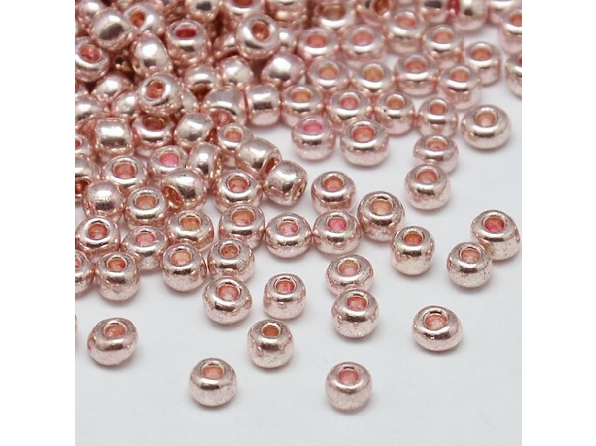 8/0 Glas seed beads, dark salmon 2-3mm, 10g