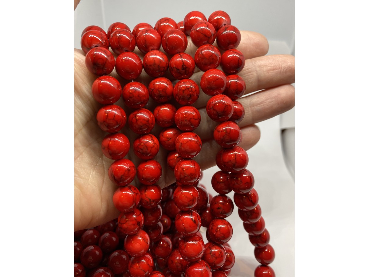 12mm røde perler