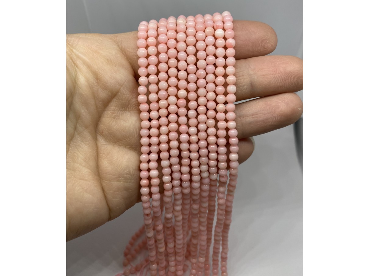 4mm pink koral perler