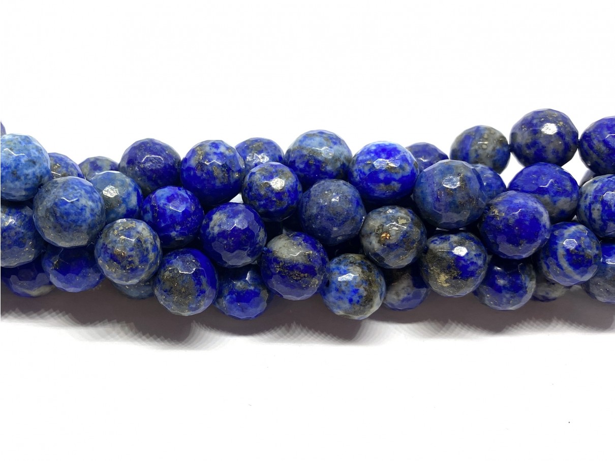Lapis Lazuli, facetslebet rund 10mm