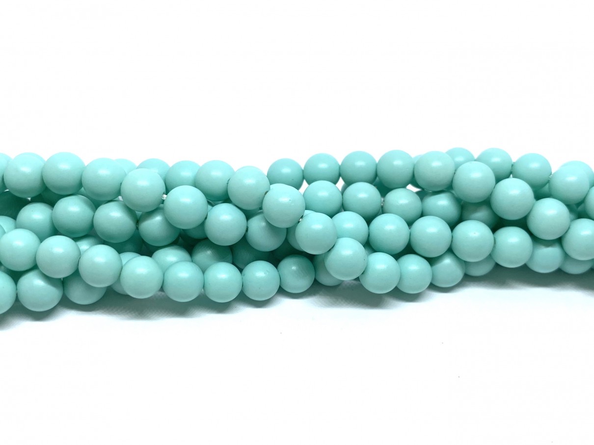Frosted shell pearl, mint 6mm, hel streng