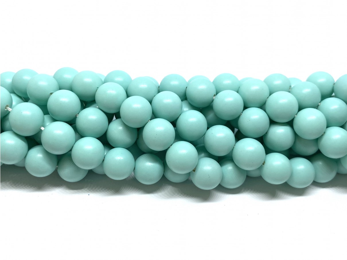 Frosted shell pearl, mint 10mm