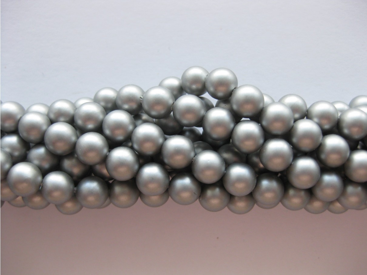 sølvfarvede shell perler