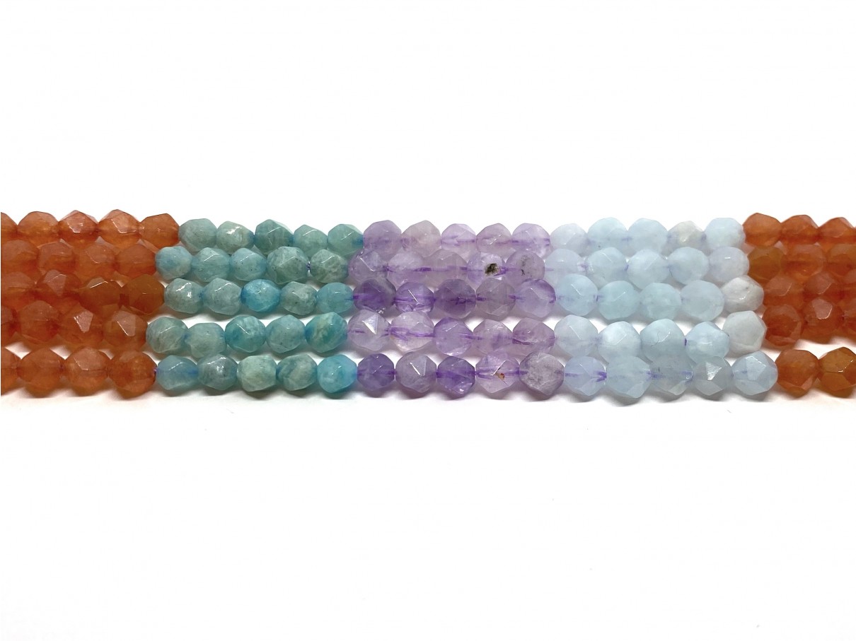 multifarvede sten perler