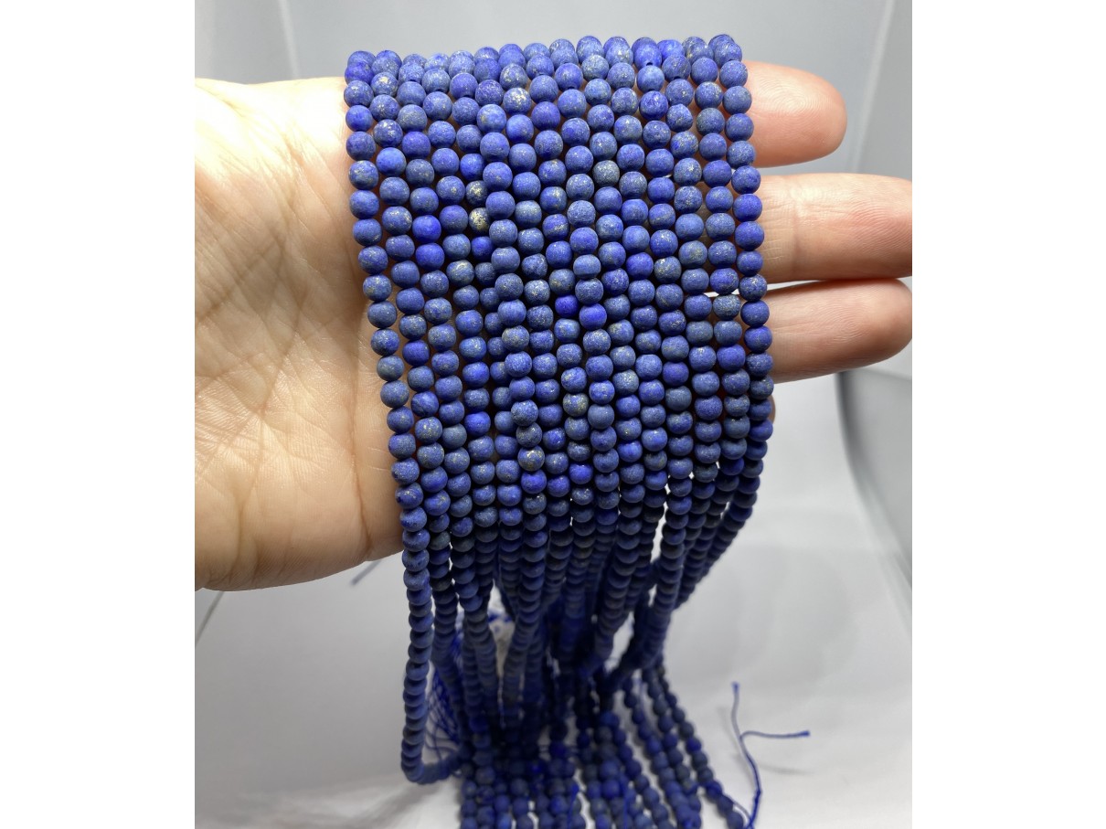 4mm matte lapis lazuli perler