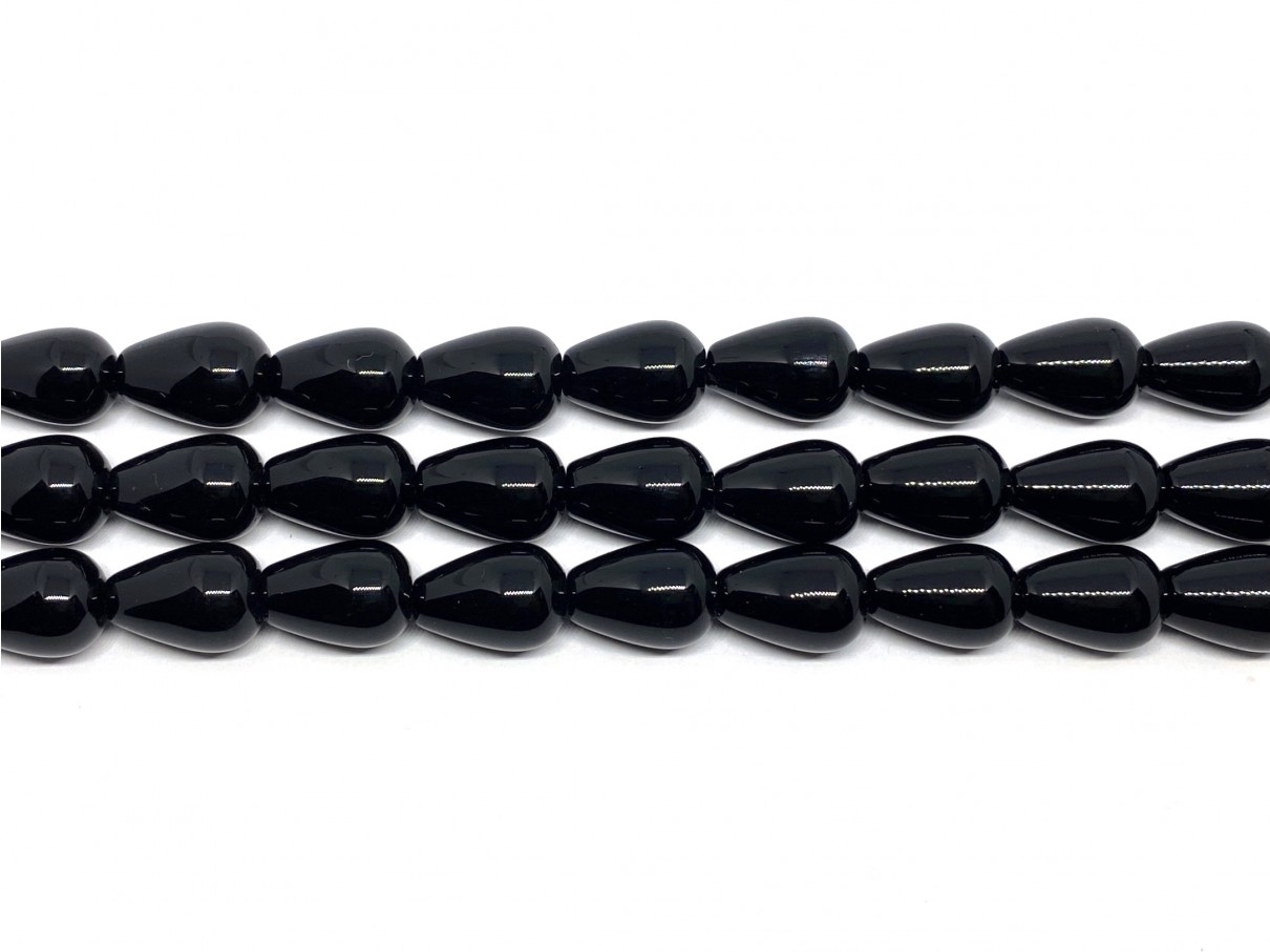 sorte dråbe perler