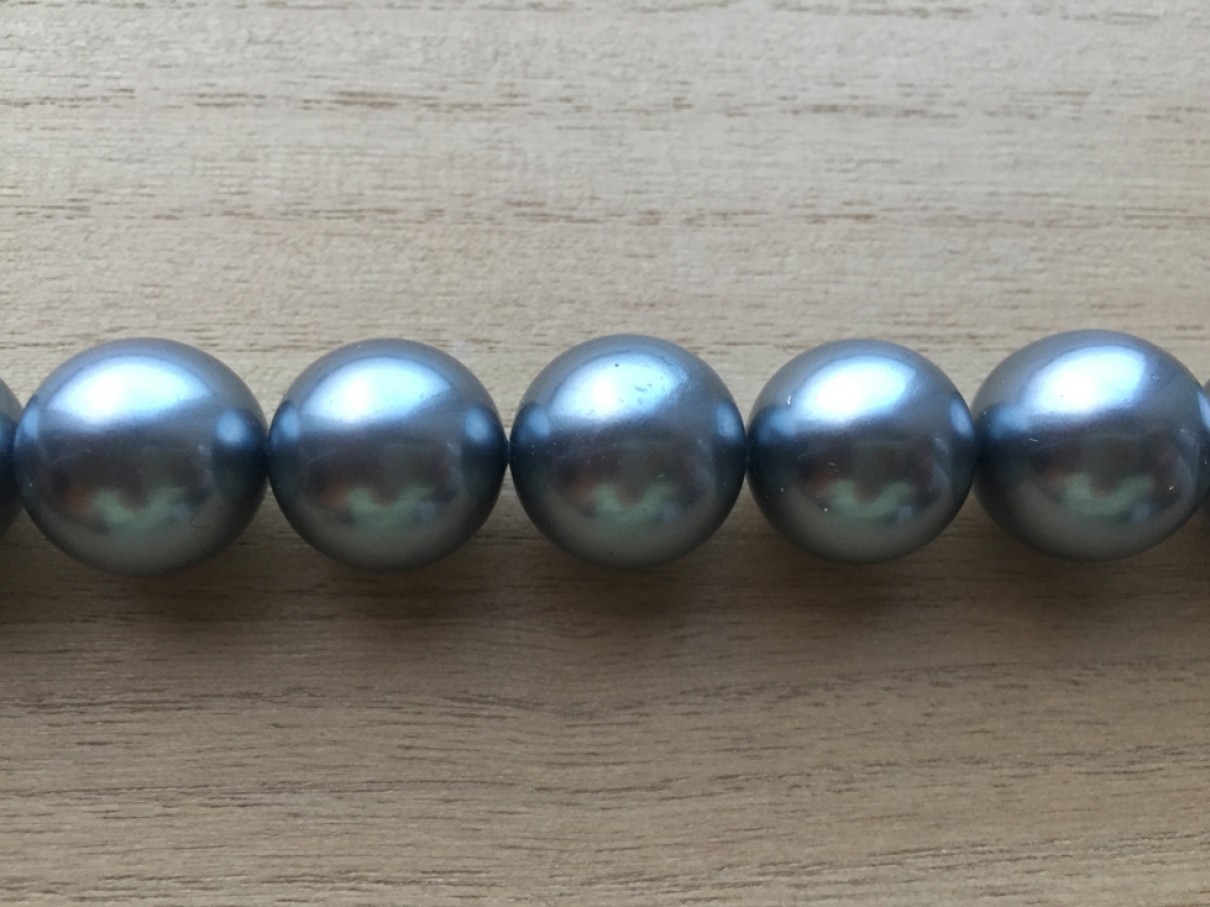 Shell pearl, mørk grå, 18mm