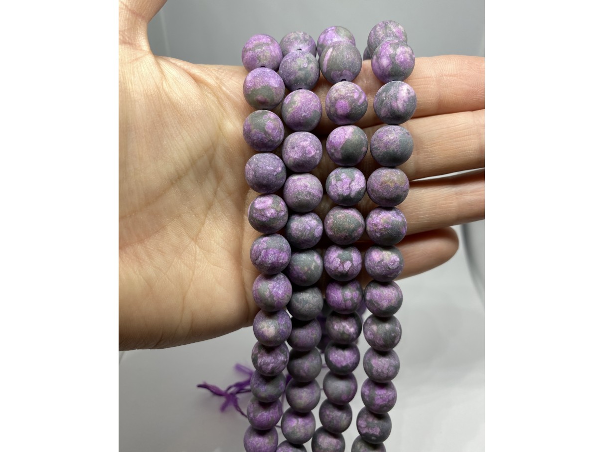 12mm matte lilla perler
