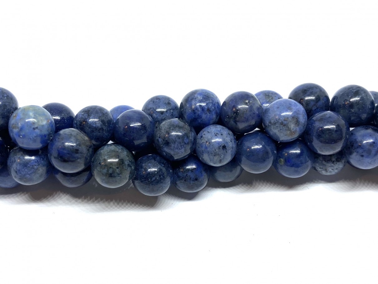 Dumortierit (african blue stone), rund 8mm, hel streng