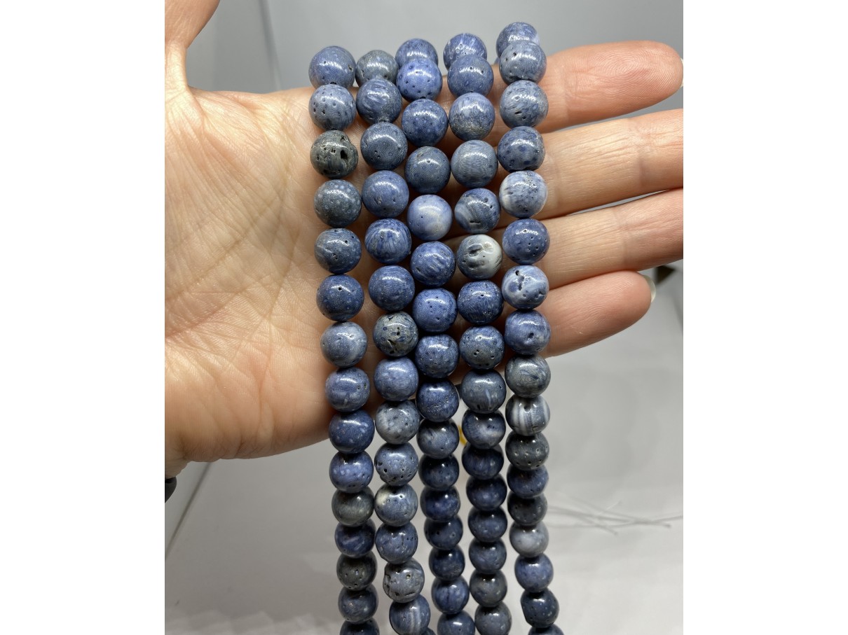 10mm blå koral perler