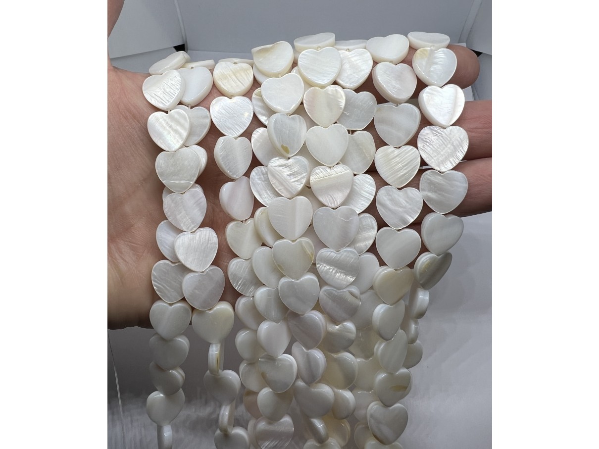 12mm hjerte perler af perlemor