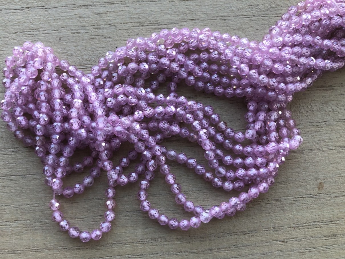 3mm lyserøde perler
