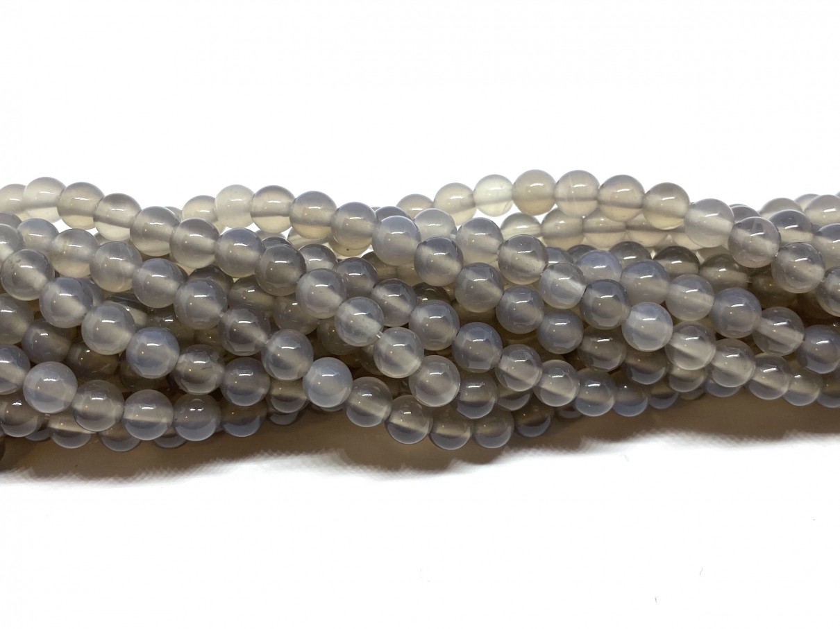6mm grå agat perler