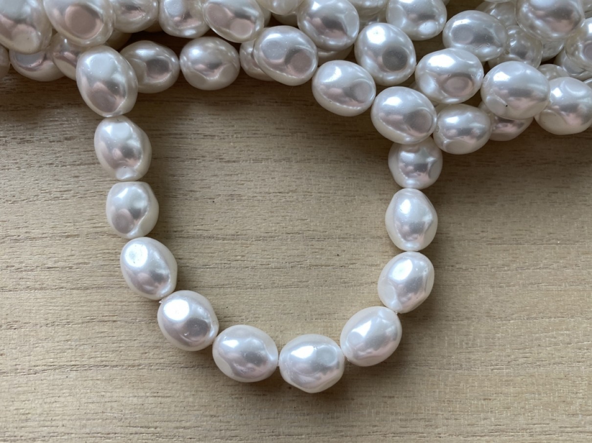 Hvide nugget shell perler