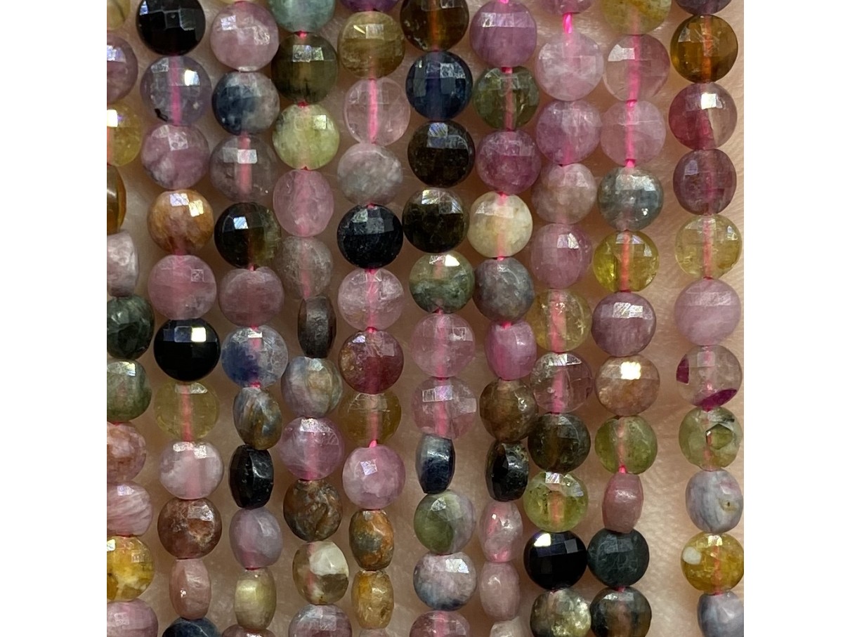 multifarvet turmalin perler