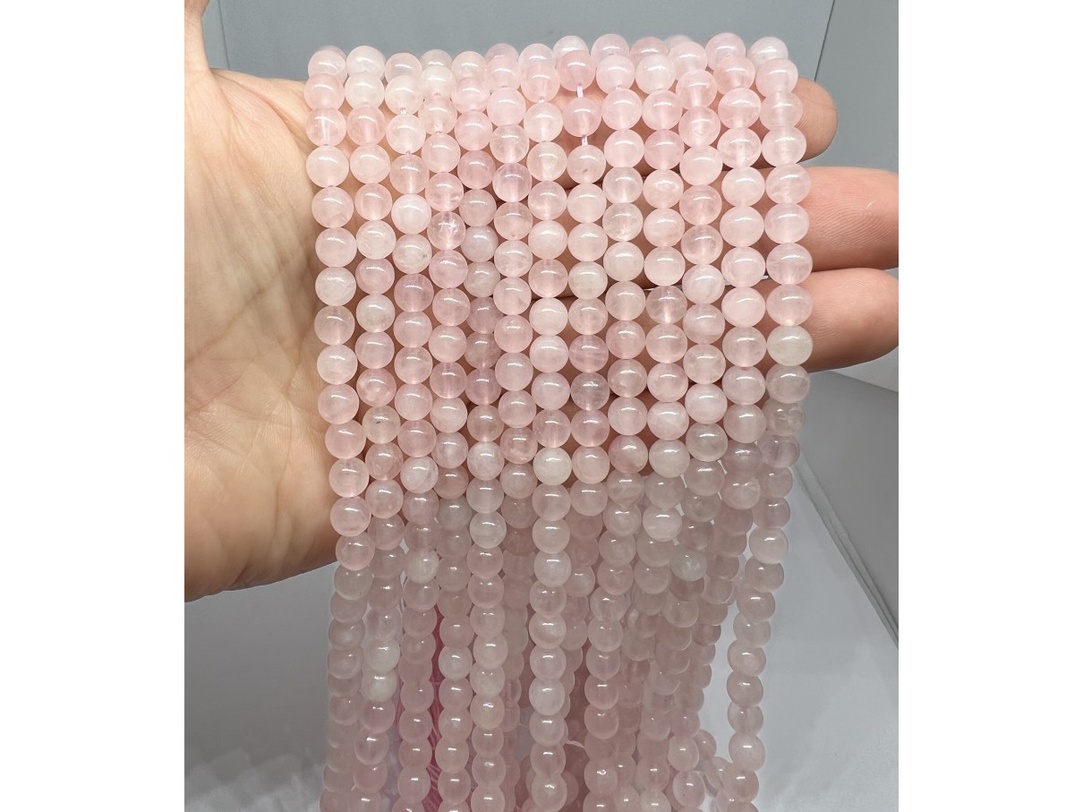 6mm rosenkvarts perler
