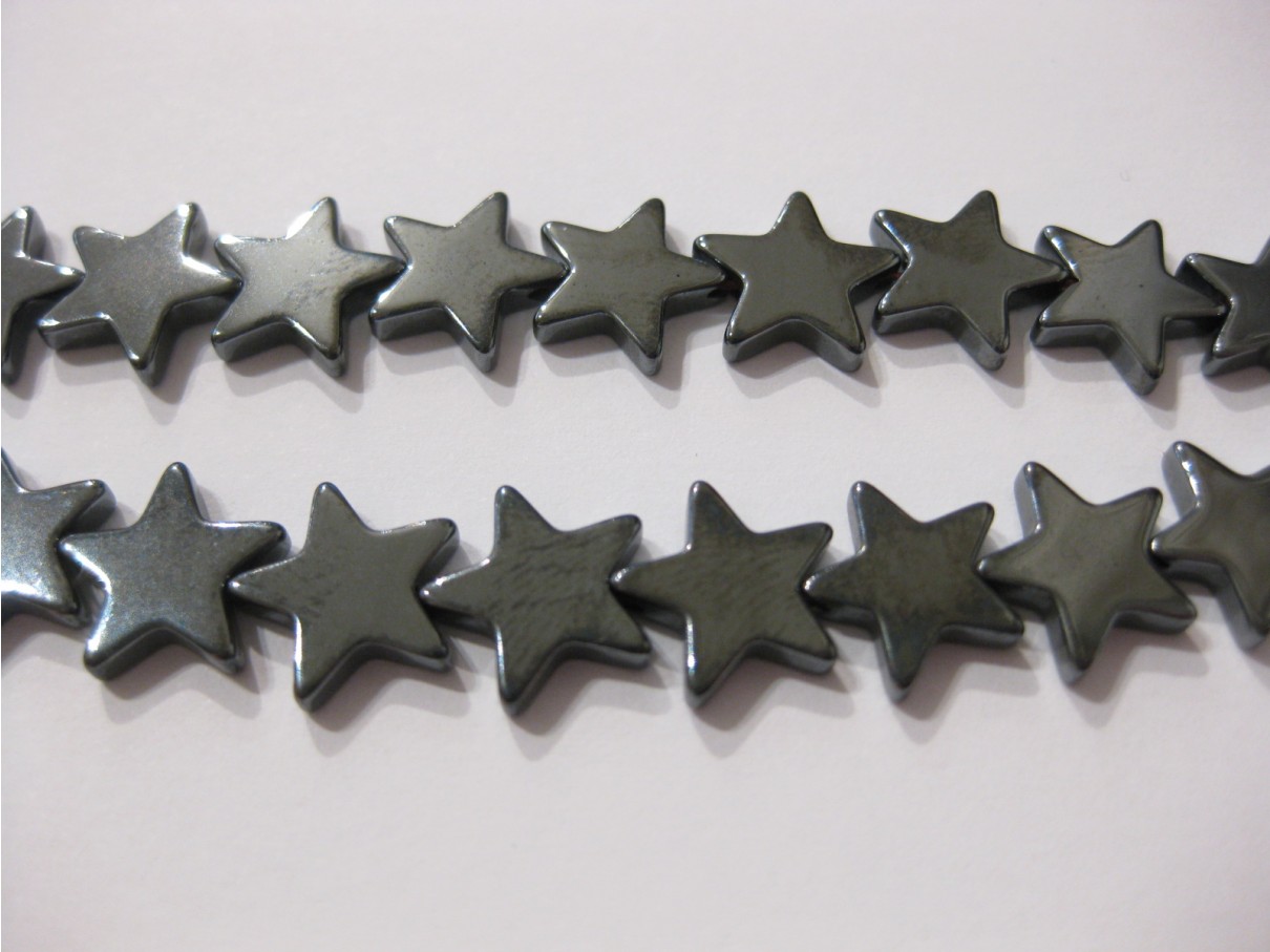 Hæmatit stjerner, 10mm flad