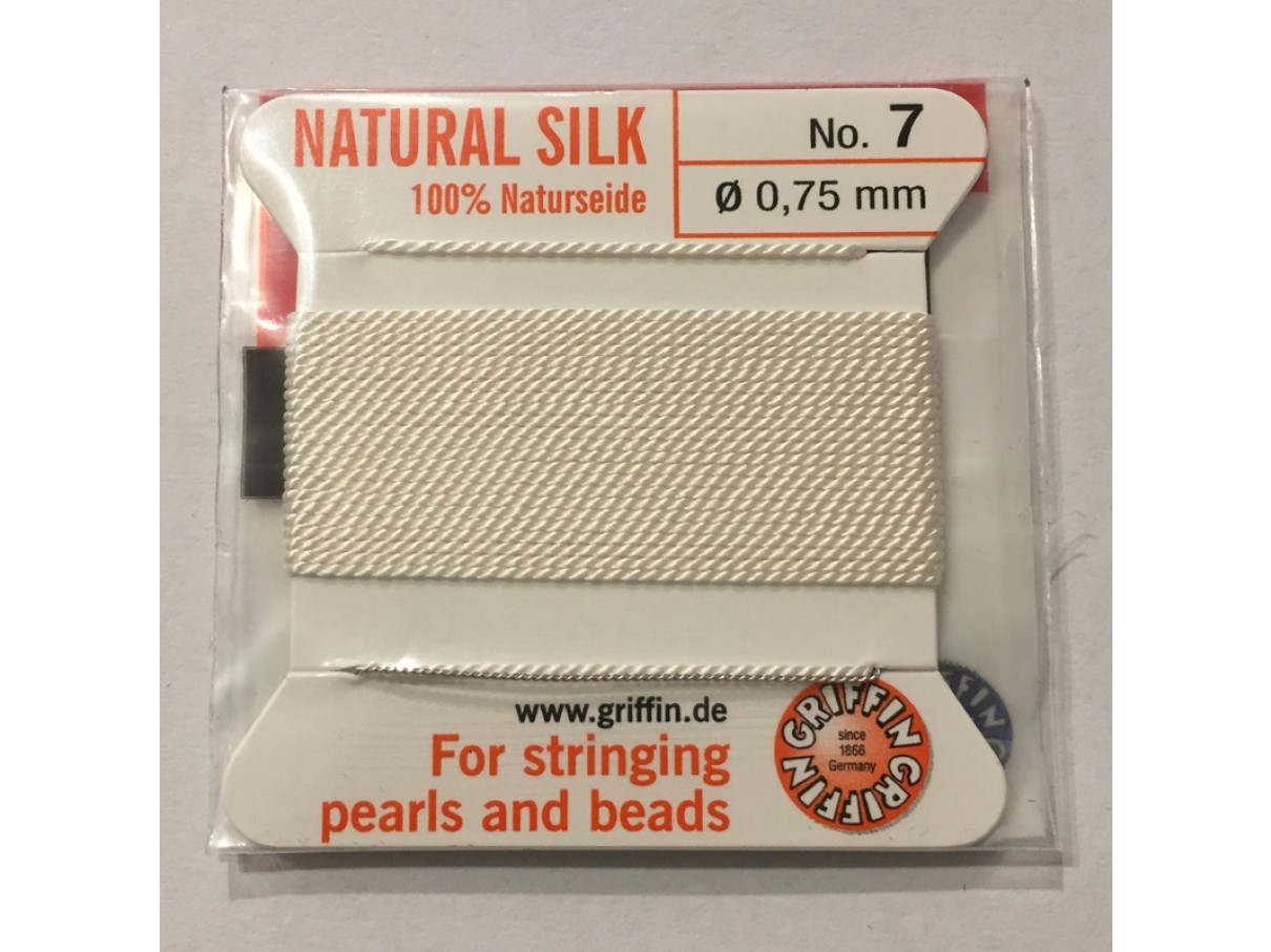 Silke snor 0,75mm, 2m hvid