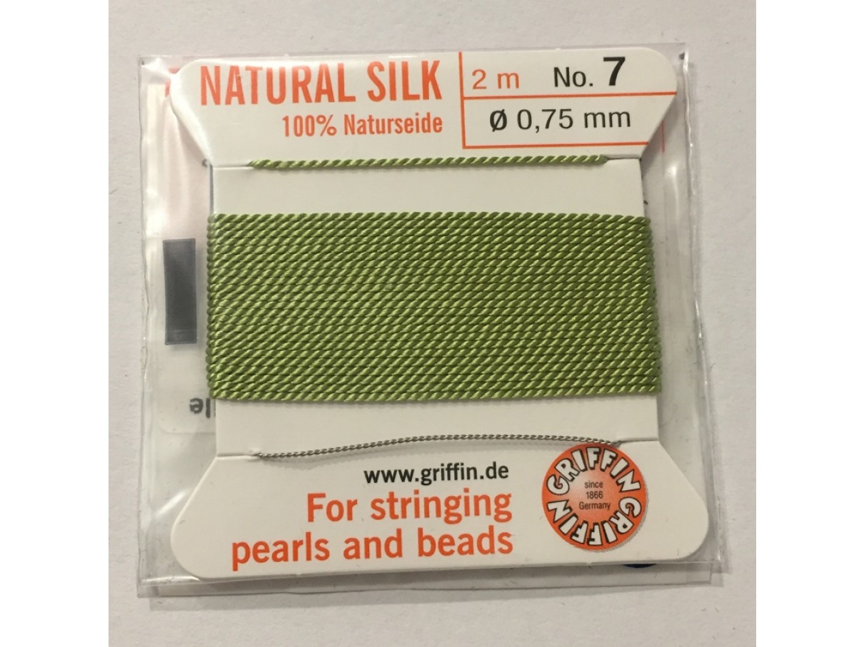 Silke snor 0,75mm, 2m Jade grøn