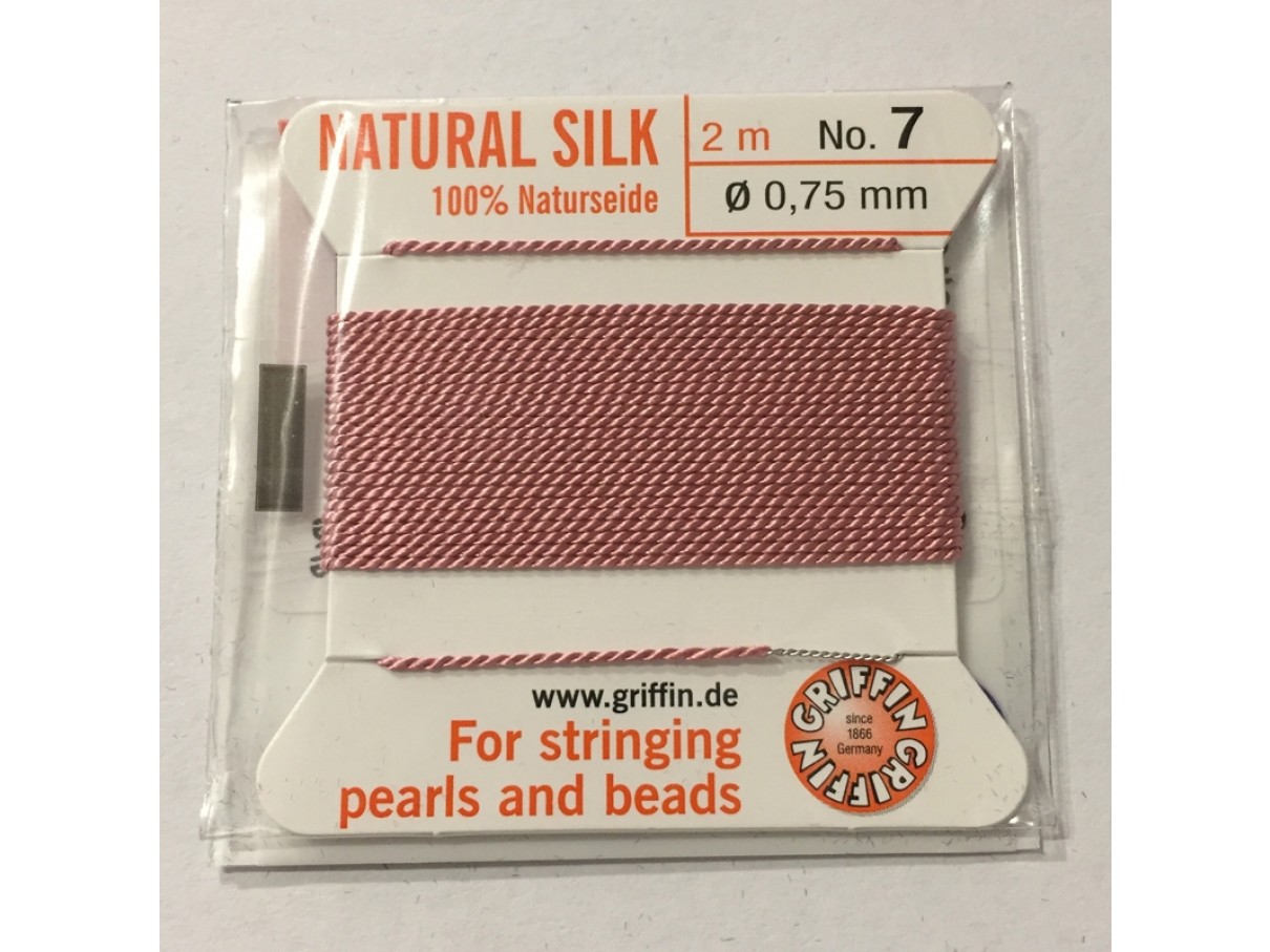 Silke snor 0,75mm, 2m mørk pink