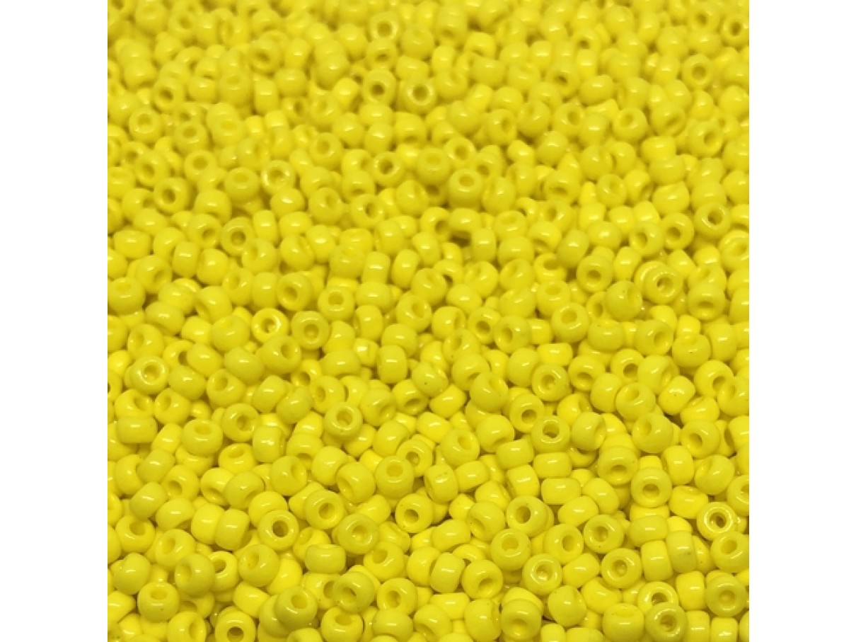 Miyuki Rocailles seed beads, 11/0 Opaque Yellow (404)