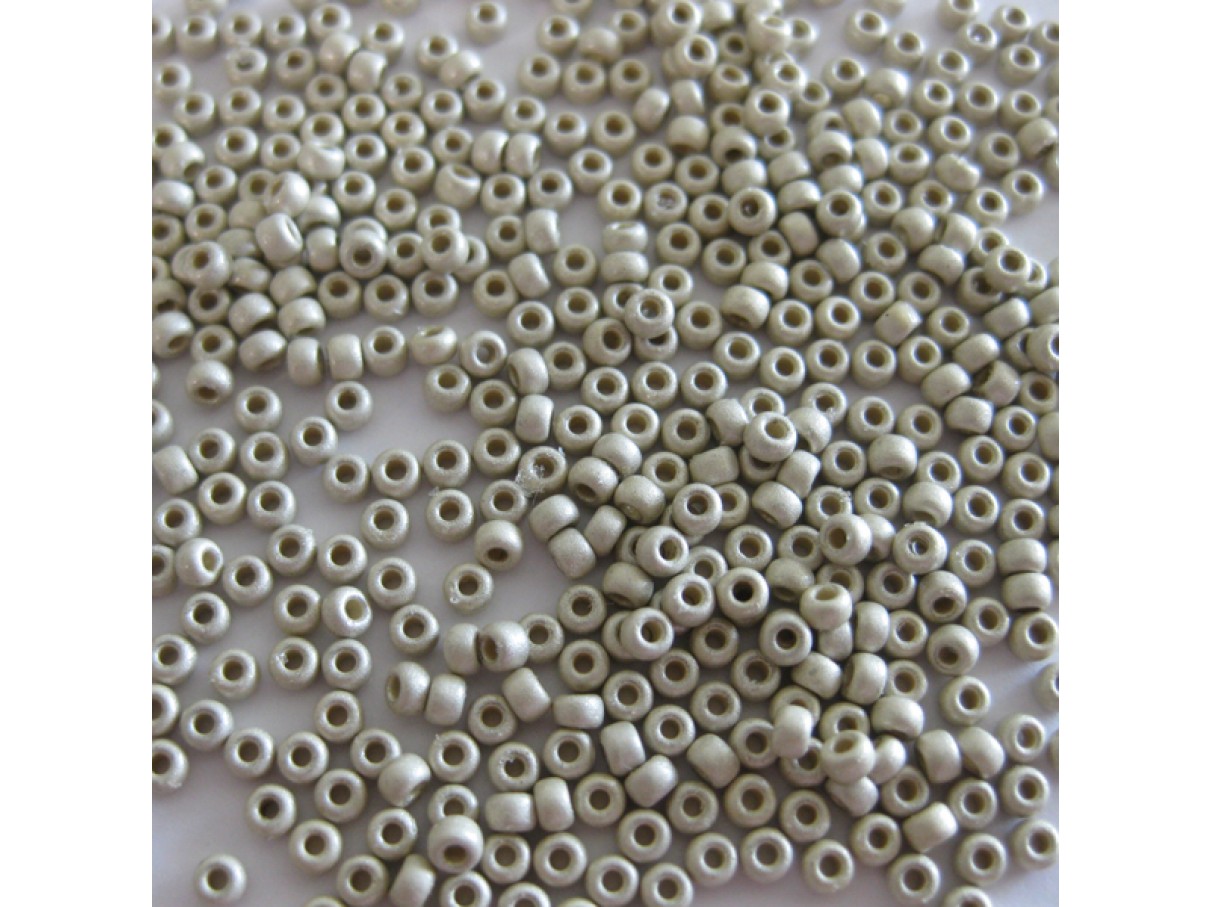 Miyuki Rocailles seed beads Duracoat, 11/0 matte galvanized silver (4201f) 4g