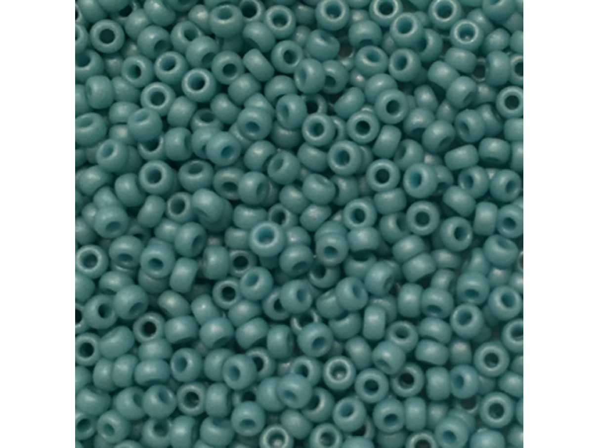 Miyuki Rocailles seed beads, 11/0 opaque turquoise blue matte (2029) 