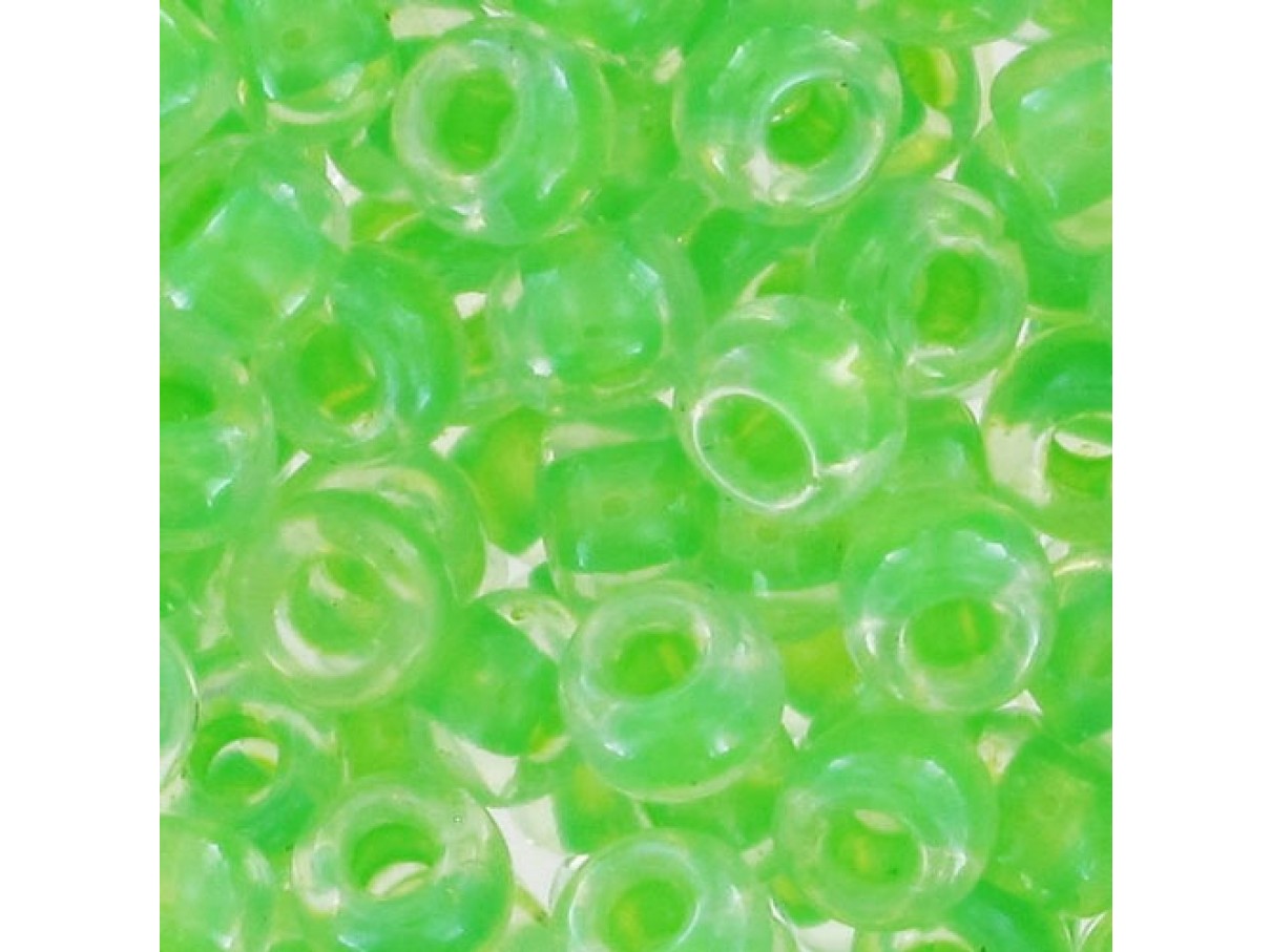 Miyuki Rocailles seed beads, 8/0 Light Green Lined Crystal (228) 8g