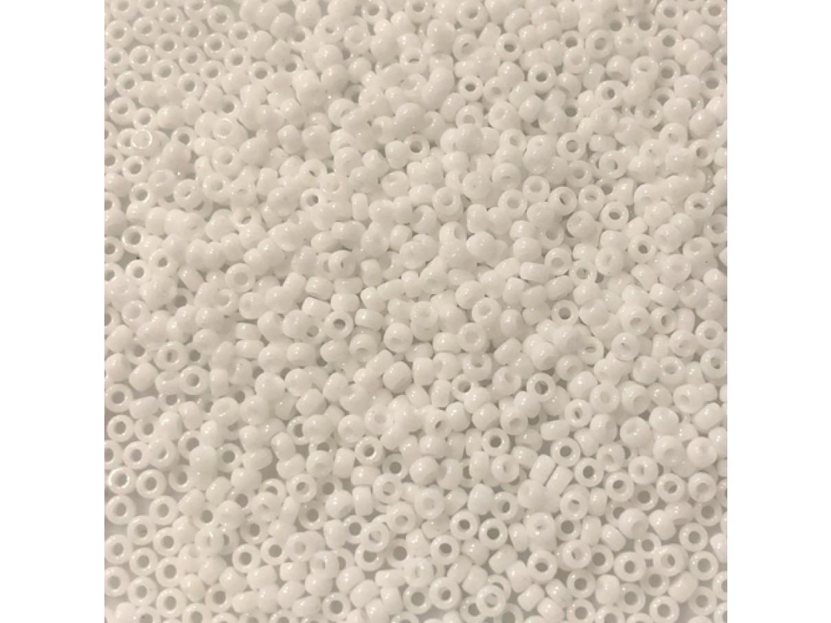 Miyuki Rocailles seed beads, 15/0 White (402) 8g