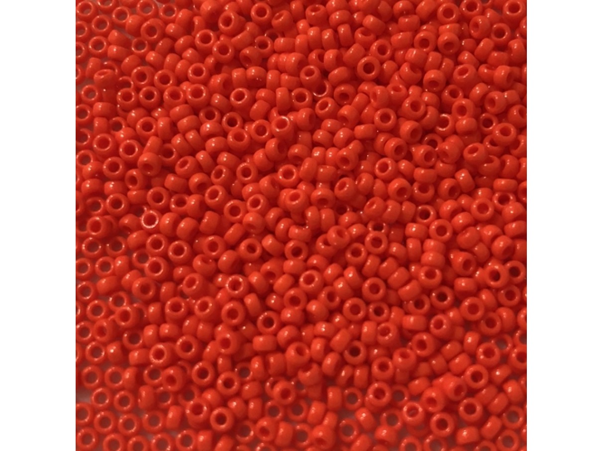 Miyuki Rocailles seed beads, 15/0 Vermillion Red (407) 4g