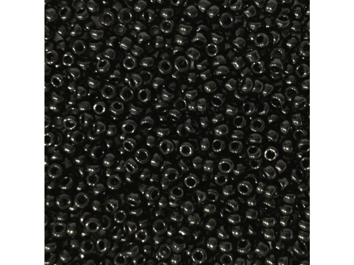 Miyuki Rocailles seed beads, 11/0 Black (401)