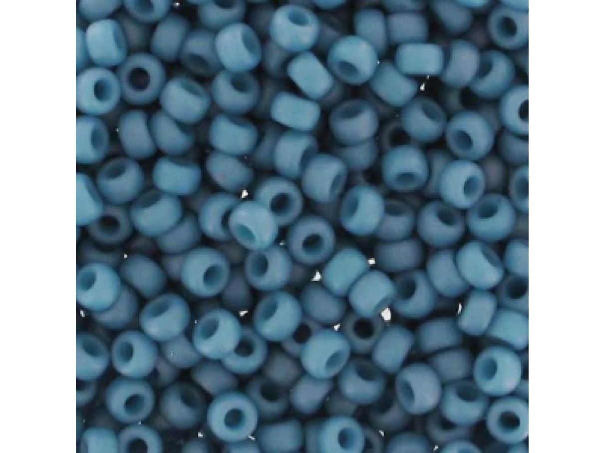 Miyuki Rocailles seed beads, 11/0 Mat Opaque Light Denim Luster (2038) 