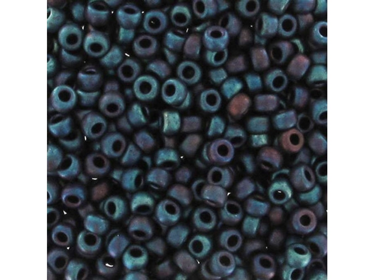 Miyuki Rocailles seed beads, 11/0 Mat Metallic Dark Indigo Iris (2018), 4g