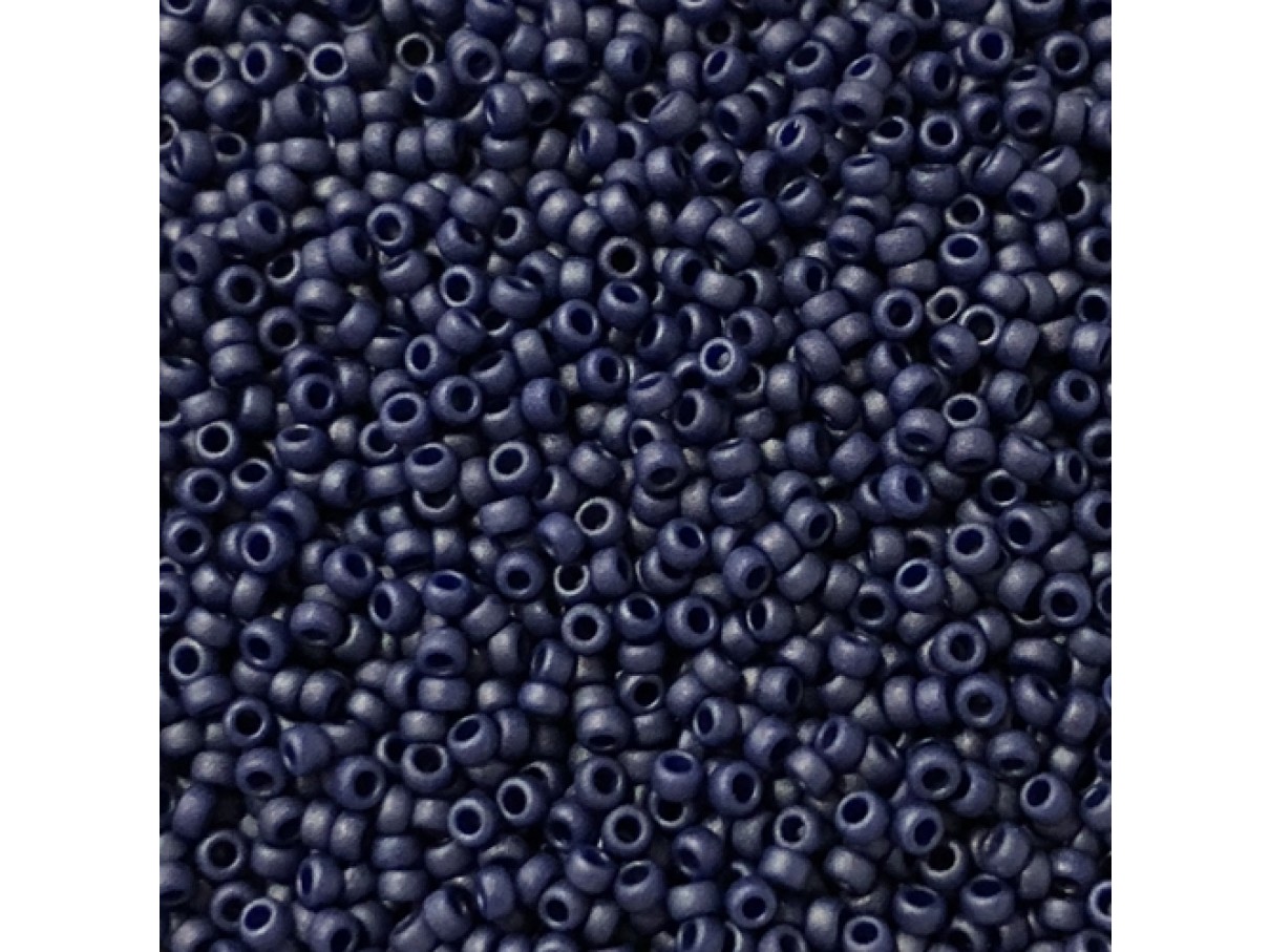 Miyuki Rocailles seed beads, 15/0 Matte Metallic Steen Royal Blue (2039) 4g