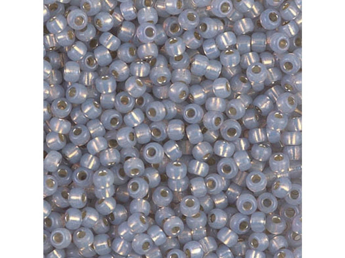 Miyuki Rocailles seed beads, 11/0 Dyed Smoky Opal Silver Lined Alabaster (576)