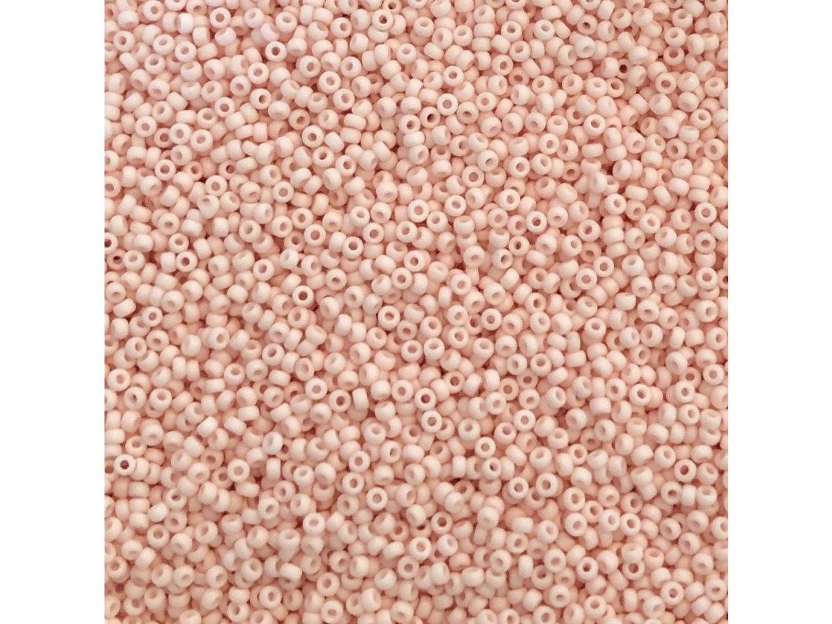 Miyuki Rocailles seed beads, 11/0 Mat opaque tea rose (2036)