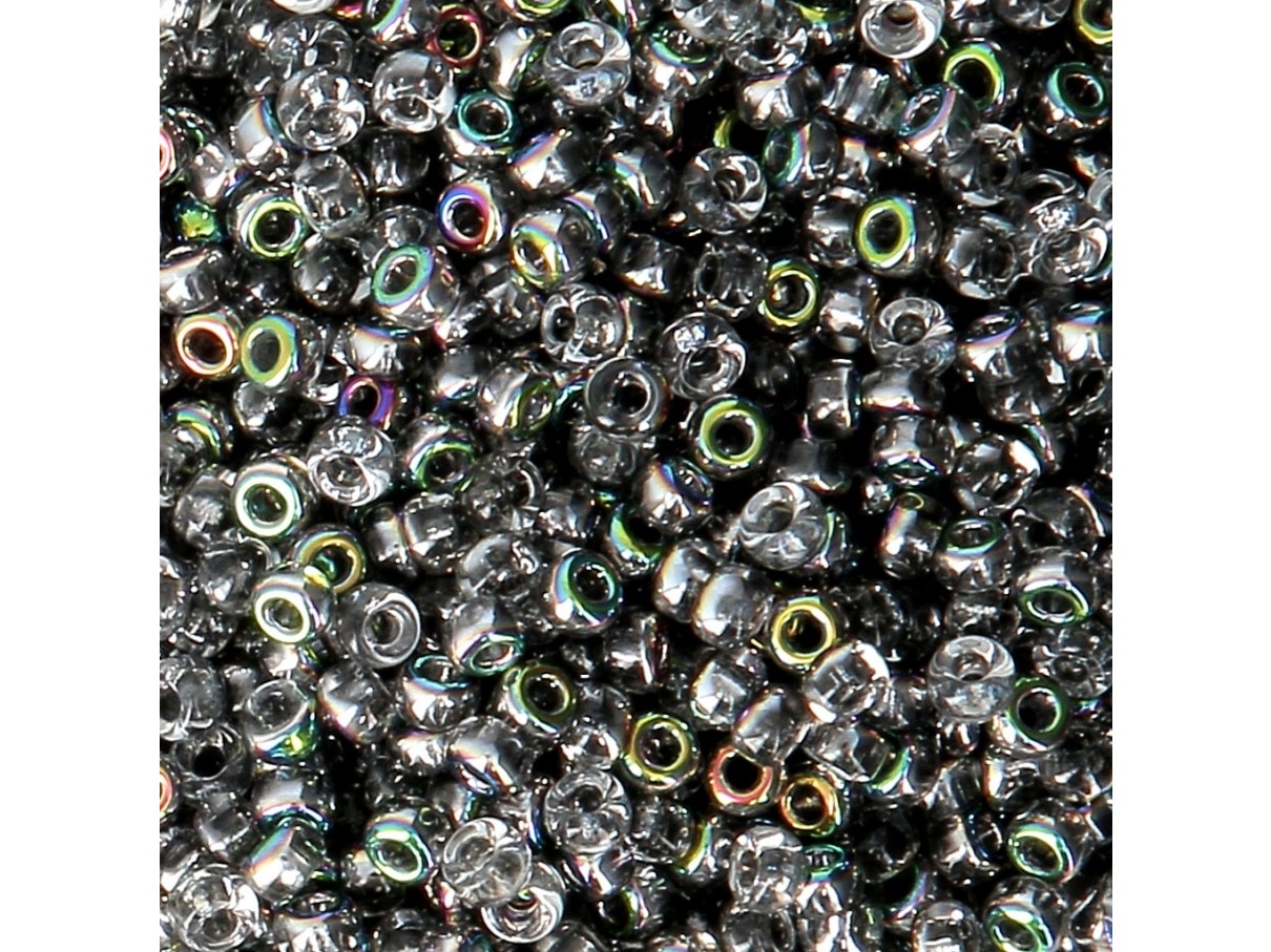 Miyuki Rocailles seed beads, 11/0 Crystal Vitrail (55008) 4g