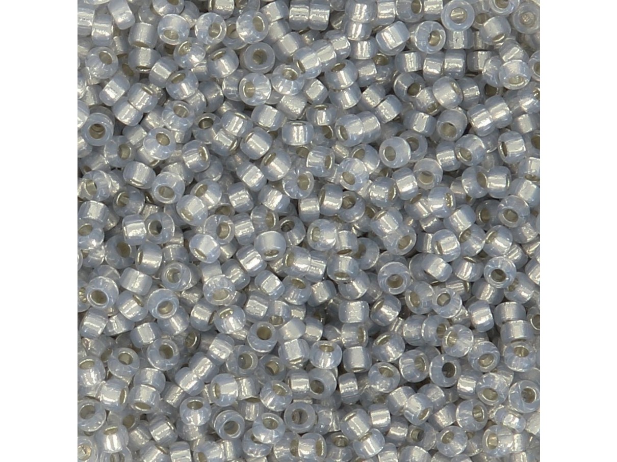 Miyuki Rocailles seed beads, 15/0 Dyed Smoky Opal Silver Lined Alabaster (576) 4g