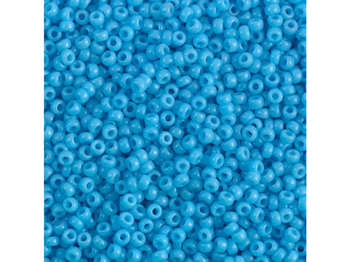 Miyuki Rocailles seed beads, 15/0 Opaque Turquoise Blue (413) 4g