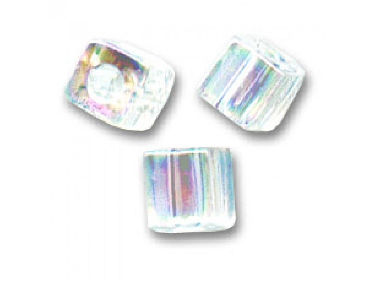 Miyuki cubes 3mm, crystal AB (SB3-250) 5g