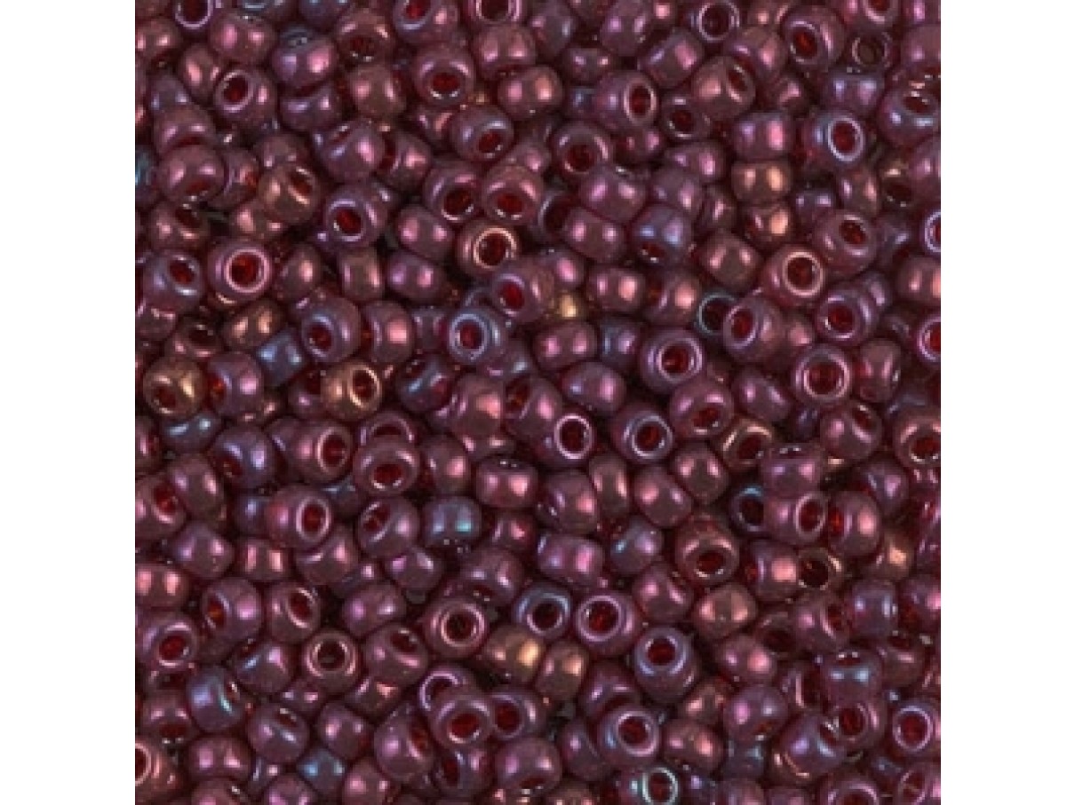 Miyuki Rocailles seed beads, 8/0 Cranberry Gold Luster (313) 8g
