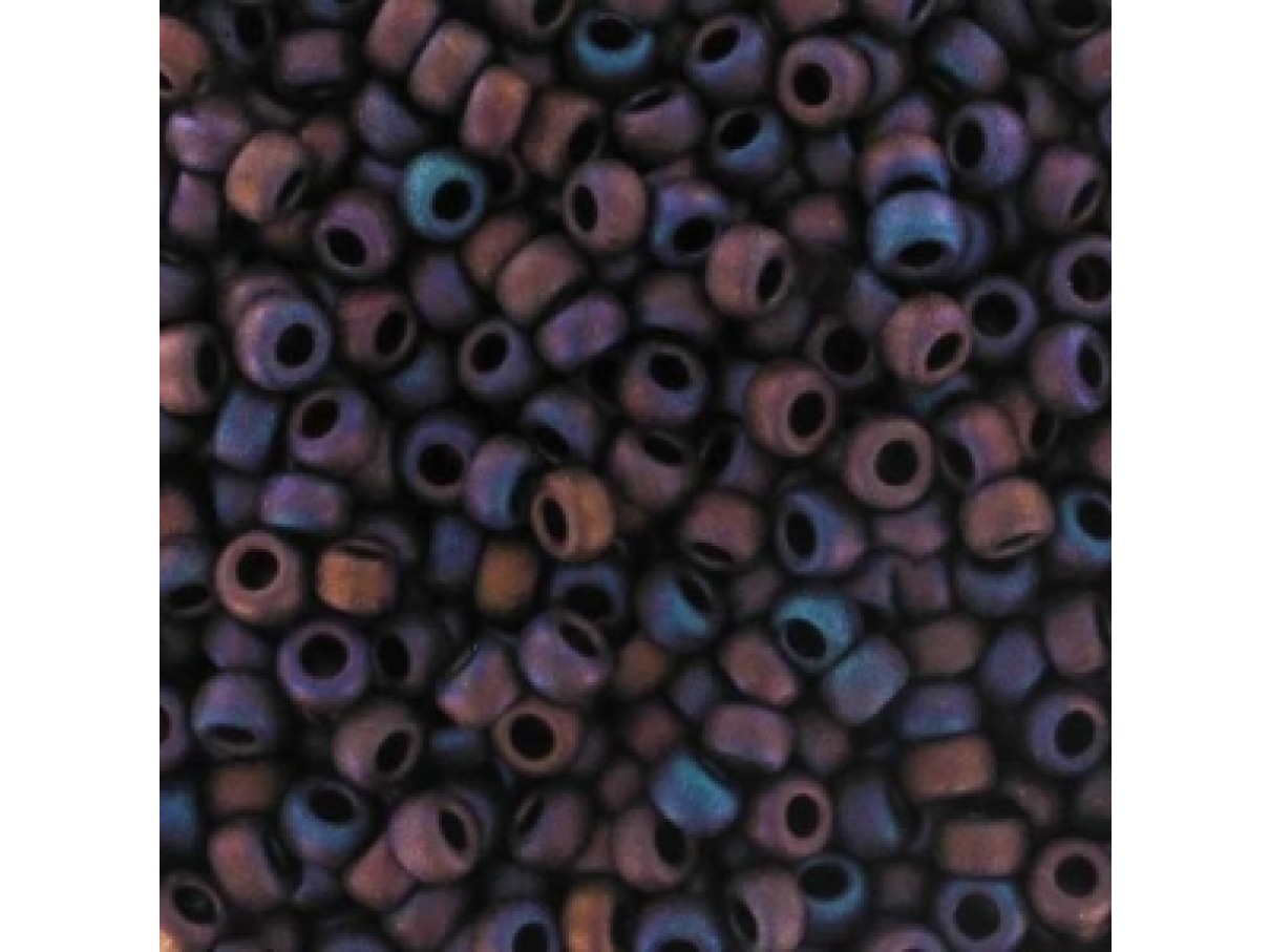 Miyuki Rocailles seed beads, 11/0 Mat Metallic Dark Raspberry Iris (2005) 4g