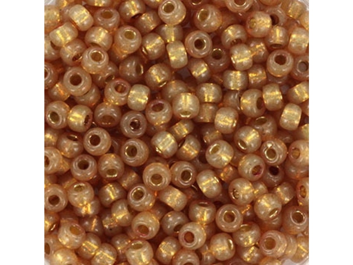 Miyuki Rocailles seed beads, 8/0 Duracoat Silverlined Dyed Topaz Gold (4243) 8g