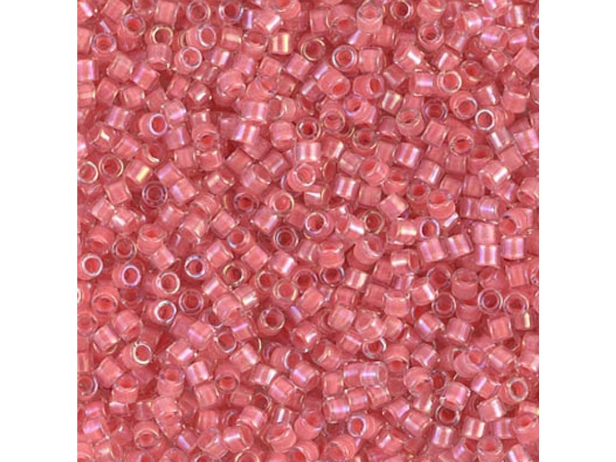 Miyuki Delicas 11/0 Coral Lined Luster Crystal (DB0070) 4g