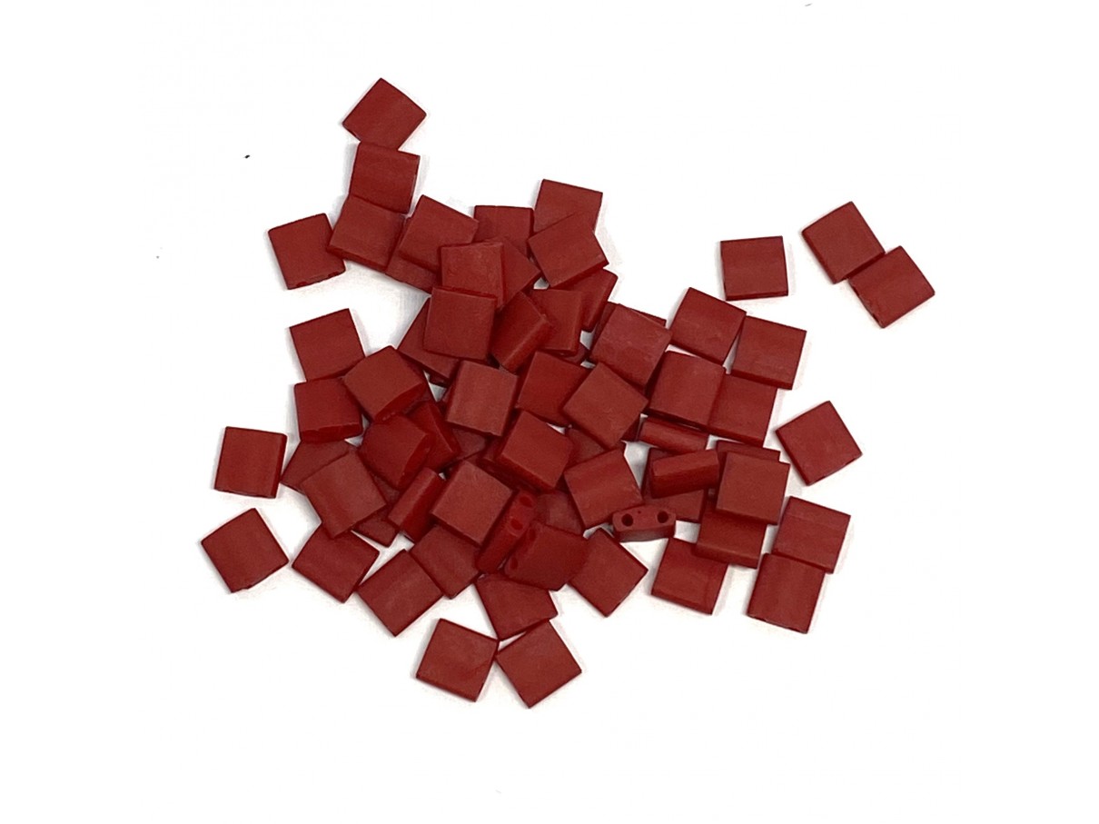 Miyuki Tila perler, Metallic Matte Brick Red (2040), 5g