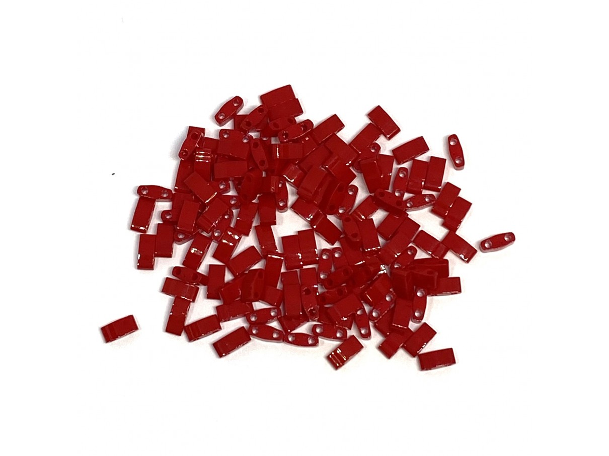 Miyuki halv Tila perler, Opaque Red (408), 5g
