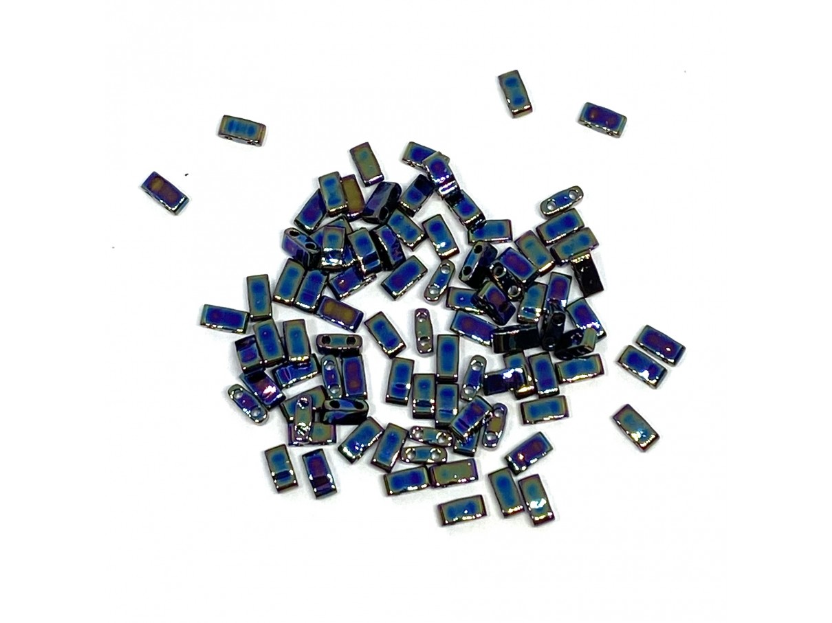 Miyuki halv Tila perler, Metallic Iris Veriegated Blue (455), 5g